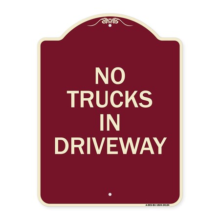 Signmission Driveway No Trucks in Driveway Heavy-Gauge Aluminum Architectural Sign, 24" x 18", BU-1824-24124 A-DES-BU-1824-24124